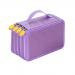 Imported 4 Layers Capacity Pencil Pen Case Travel Brush Makeup Storage Bag Purple