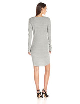 Freshman 1996 Women's Long Sleeve Wrap Paneled Dress, Jet Black/Bright Light, Small