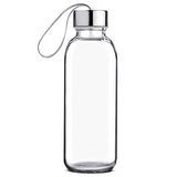 Chef's Star Glass water Bottle 6 Pack 16oz Bottles For Beverage and Juice, Stainless Steel Caps with Carrying Loop