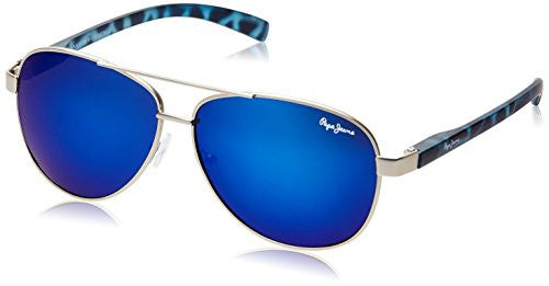 Pepe Jeans UV Protected Aviator Unisex Sunglasses (PJ5112C461|61|Blue lens)