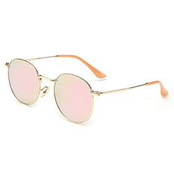 Joopin-Polarized Sunglasses Men Coating Lens Sun Glasses Women Vintage Round Sunglass Man (Pink)