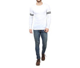 SayItLoud Solid Men's Round Neck T Shirt (40SOLIDWHITEBLACK-L_White, Black_Large)
