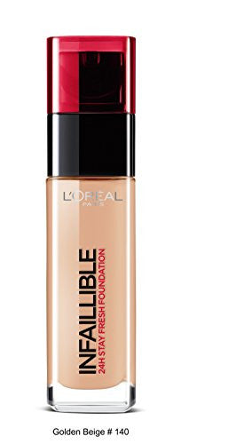 L'Oreal Paris Infallible 24Hr Liquid Foundation, Golden Beige 140, 30ml
