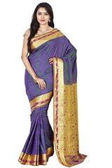 RR's Women's Kanchipuram Art Silk Saree Handloom Saree (MPRP001 VIOLET)
