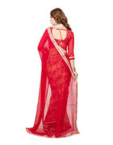 Panchratna maroon and peach Half And Half Printed georgette Saree...