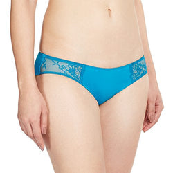 Amante Women's Bikini Panty with Lace (PCNE11_Turquoise_L)