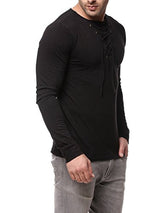 Gritstones Black Full Sleeve Round Neck T Shirt GSFSTSHT1282BLK_M