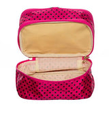 Di Grazia Pink Double Decker Cosmetics Storage Bag With Mirror