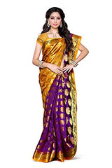 Mimosa Women's Traditional Art Silk Saree Kanjivaram Style With Blouse Color:Mejantha(3310-150-MEJ-MSTD )