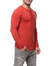 Gritstones Rust Full Sleeve Round Neck T Shirt GSFSTSHT1282RST_XL