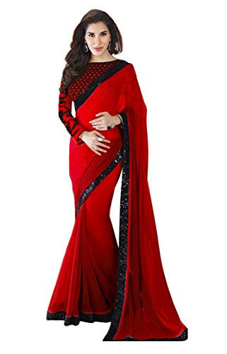 Glory Sarees Georgette Saree (Sophee1001_Red)