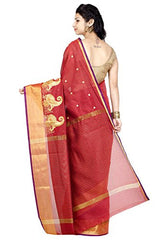 Chandrakala Women's Red Banarasi Art Silk Saree