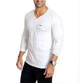 Rodid Solid Men's V-neck White T-Shirt (B-RODTSY-W-L)