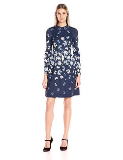 ERIN erin fetherston Women's Molly Dress, Navy Multi, 0