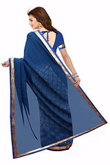 Trendz Women's Georgette Saree (TZ_Brinjal_Blue)