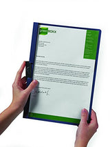 DURABLE Vinyl DuraClip Report Cover with Clip, Letter, Holds 60 Pages, Clear/Dark Blue (221407)