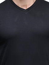 Scott Men's Premium Biowash Cotton V Neck T-shirt - Black - BSHV4_M
