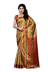 Mimosa Women's Traditional Art Silk Saree Kanjivaram Style With Blouse Color:Chiku(3296-140-CKU-MRN )