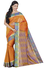 Kanchipuram Silk Saree Handloom Pattu Saree (PMB001-ORANGE GOLD)