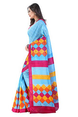 Glory Sarees Women's Bhagalpuri Art Silk Cotton Saree(saree1_Blue)