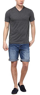 Aventura Outfitters Men's Cotton T-Shirt (AOTE29-L_Charcoal Melange)