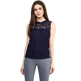 Mayra Women's Net Top(1608T08474_M, Blue )