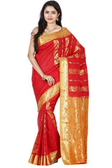 Kanchipuram silk saree Sumanjali Pattu Saree Handloom (SBB002 RED)
