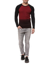 Gritstones Maroon/Black Full Sleeve Round Neck Raglan Tshirt GSFSRGLNOMB1288MRNBLK_M