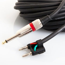 2 Packs: EMB Professional QTB-16G25F - 1/4 inch to Banana - 16 Gauge 25 Feet Instrument / Speaker Heavy Duty Patch Cable