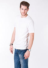 Pick Indiana Men's Round Neck Half Sleeve Solid T-Shirt (White)