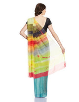 Satya Paul Saree With Blouse Piece (SY519-0387_Aqua and Sea Green)