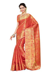 Mimosa Women's Traditional Art Silk Saree Kanchipuram Style, color :Straberry(3245-197-SD-STRAB)