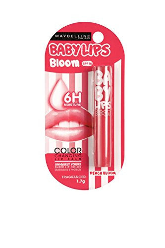 Maybelline Baby Lips Color Changing Lip Balm, Peach Bloom, 1.7g