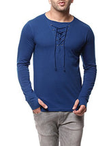 Gritstones Indigo Full Sleeve Round Neck T Shirt GSFSTSHT1282IND_L