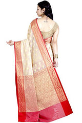 Chandrakala Women's Banarasi Cotton Silk Saree(Beige)
