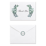 MAGJUCHE Green Leaves Thank You Note Cards - 32 Cards - with White Envelopes