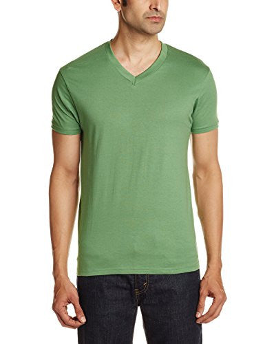 Hanes Men's V-Neck Cotton T-Shirt (8907163459961) (MPH75-702-PL Glf. Green L)