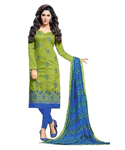 Manvaa Women's Chanderi Jequard Salwar Suit Dress Material with dupatta