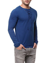 Gritstones Indigo Full Sleeve Round Neck T Shirt GSFSTSHT1282IND_L