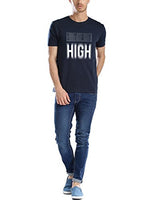 Adro Men's Round Neck Cotton T-Shirt (Navy(SIZE-M)