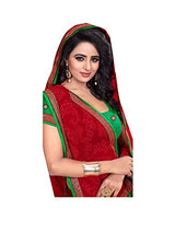 Oomph! Women's Georgette Sarees Party Wear/Bandhani Georgette Sarees/Traditional Georgette Sarees - Crimson Red