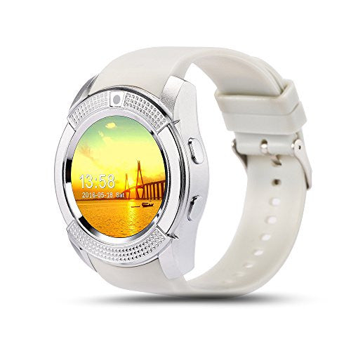 Bingo C6 White Smartwatch With Heart Rate Monitoring, Bluetooth and Sim Enabling Feature