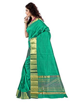 e-VASTRAM Womens Tassar Silk Saree With Zari Blouse(TAG_Green)