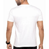 Fleximaa Men's Cotton Round Neck T-Shirts - White Color. Sizes : S-38, M-40, L-42, XL-44, XXL-46