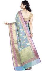Chandrakala Women's Banarasi Silk Saree(Blue)