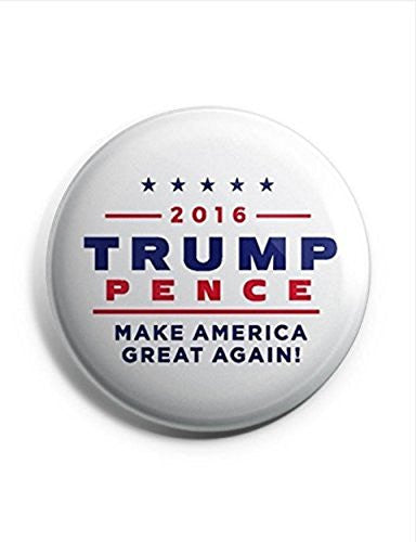 Official Trump-Pence 2016 Presidential Campaign Buttons (White or Blue) (White)