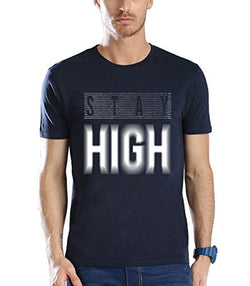 Adro Men's Round Neck Cotton T-Shirt (Navy(SIZE-M)