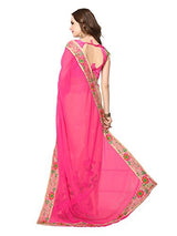 Panchratna Women's Georgette Heavy Embroidered Fancy Sarees With Blouse Material