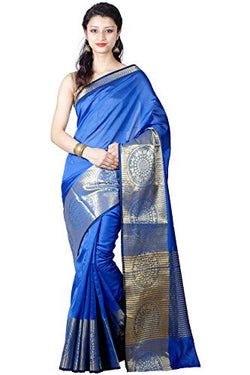 Chandrakala Women's Silk Saree (9138_Blue)