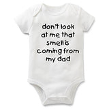 Funny Slogan Super Soft Cotton Comfy Baby Short Sleeve Bodysuit(6 My Dad)